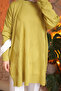 Oil Green Crew Neck Cold Thread Knitwear Tunic - 3