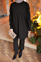 Black Cold Thread Mercerized Knitwear Tunic - 4