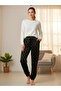 Women's Polka Dot Velvet Soft Ankle Cuff/Elastic Pocket Pajamas Jogger Single Bottom 0258