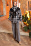 Paneled Plaid Shirt with Anthracite Scarf Detail - 3