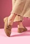 Arven Mink Suede Loafer Ballet Flats with Gold Buckle - 4