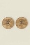 Wooden Chestnut Tree Set of 2 Coasters - 2