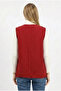 Sleeveless Tuğba Double-Sided Authentic Short Flannel Winter Vest Burgundy Brd - 4