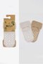 2 Pairs of Organic Cotton Baby Socks Non-Slip Stitch-Free Towel Socks for Girls and Boys (Beige) - 5