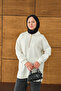 Women's Pocket and Collar Detail Half Zipper Sweatshirt White
