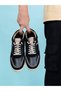Men Black Textured Logo Detail Sneakers - 6
