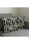 Punch Embroidery Pattern Black Colored Bow Pattern Digital Printed Luxury Velvet 2-Piece Throw Pillow Cover
