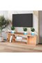 𝐎𝐧𝐞𝐃𝐜𝐨𝐫 Modern TV Stand with Storage for TVs up to 65” – Bamboo Entertainment Console - 4
