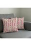 Punch Embroidery Pattern Pink Colored Bow Pattern Digital Printed Luxury Velvet 2-Piece Throw Pillow Cover