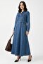 Blue Denim Set with Pocketed Bolero Dress