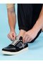 Men Black Textured Logo Detail Sneakers - 4