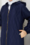 Women's Onion Patterned Tunnel-Crossed Full-Length Quilted Coat - 6