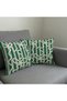 Punch Embroidery Pattern Green Colored Bow Pattern Digital Printed Luxury Velvet 2-Piece Throw Pillow Case