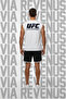 Ufc Ultimate Printed Black Sleeveless T-Shirt and Piped Jersey Fabric Sports Shorts Combination Set
