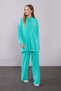Green Hooded Double Set with Lace Detail - 2
