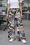 Patterned Women's Palazzo Satin Trousers