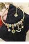 Gold Star Detailed Steel Charm Bracelet - 3