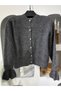 Stone Button Detail Knitwear Cardigan - 3
