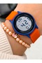 Girl's Watch-In Gift Package-Digital Sports-Orange Silicone Band-Pool Sea Suitable + Bracelet - 3