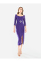 Women Embellished Sleeve Midi Dress