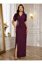 Women Ruching Detail Puff Sleeve Embellished Maxi Dress - 5