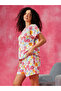 Floral Print T-Shirt and Shorts Set - 2