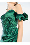 Women Rosette Detail Satin Mini Dress - 5