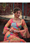 Women Orange Tie-Dye Crop Top with Anarkali Skirt Set - 4