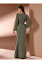 Women Ruched Embellished Mermaid Hem Maxi Dress - 2
