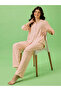 Solid Button Down Shirt and Pyjama Set - 2