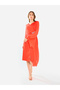 Women Draped Crystal Waist Midi Dress - 2