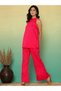 Women Pink Sleeveless Tunic and Pants Co-Ords - 2