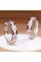 Fashion Hoop Zircon Pink Earrings