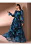 Women Tie Dye Print Tiered Maxi Dress - 4