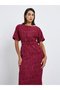 Women Belted Tweed Sheath Midi Dress - 2