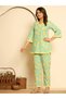 Women Blue Cotton Printed Tunic and Pants Co-Ords - 3