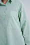 Mint Green Flared 100% Cotton Linen Shirt - 7
