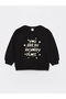 Black Crew Neck Long Sleeve Printed Baby Girl Sweatshirt 2-Pack - 2