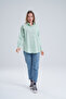 Mint Green Flared 100% Cotton Linen Shirt - 3