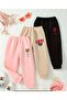 Winter 3-Piece Printed Girls' Tracksuit Pink Beige Black
