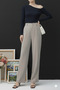 Women's Wide Leg Button Detailed High Waist Fabric Wide Leg Pants (Calemore) - 6
