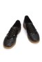Women's Black Leather Sneaker Rubber Sole Stylish Black Design