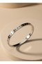 316L Steel Silver Color Roman Numeral Zircon Stone Tarnish Free Handcuff Bracelet - 5
