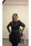 Half Turtleneck Full Stretch Fabric Lace Blouse-Black - 7