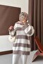 Oversized Striped Knitwear Tunic Mink - 3