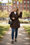 Women's Brown Oversized Comfortable Fit Buttoned Belted Trench Coat