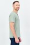 Men Henley Neck Short Sleeve Heather T-shirt, Sage Green - 2