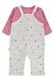 Line Heart Print 6-18 Months Jumpsuit - Ecru - 4