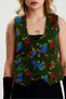 Vintage Floral Patterned Flannel Khaki Winter Vest - 7