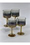 4-Piece Crystal Gold Glass Cups with Feet – Presentation Cups, Dessert and Ice Cream Presentation - Dessert Bowl - 6